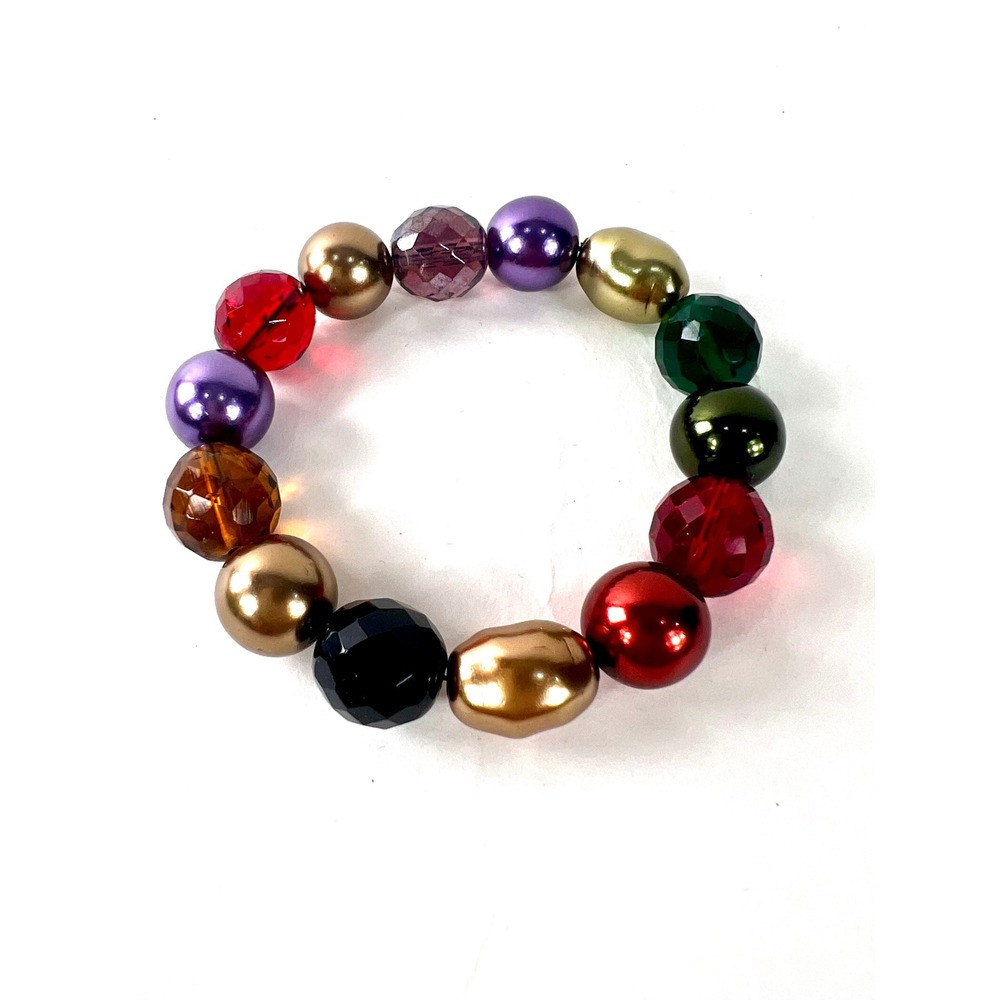 Joan Rivers Classics Collection Multi Color Faux Pearl Faceted Bead Bracelet